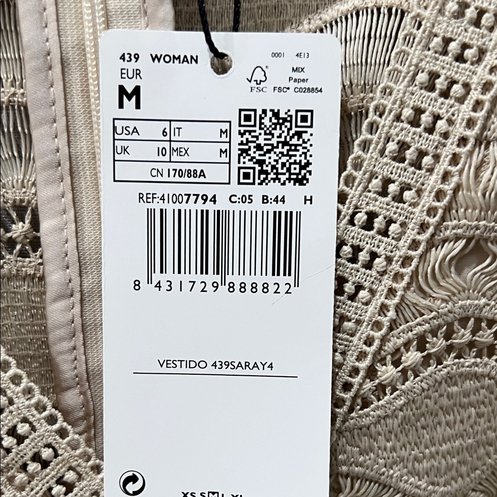 Mango Beige Crochet Midi Dress - Picture 3 of 4